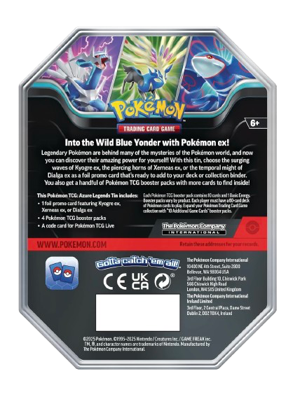 Pokemon TCG Azure Legends Tin Dialga EX Promo